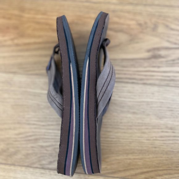 RAINBOW - Single Layer Arch Support Classic Leather 1" Strap  - Size 7 - Mocha - Picture 7 of 8